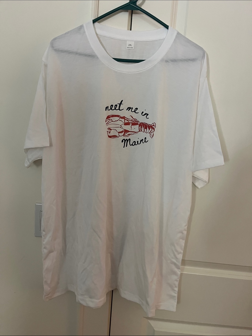 White "Meet Me in Maine" Lobster Graphic Tee
